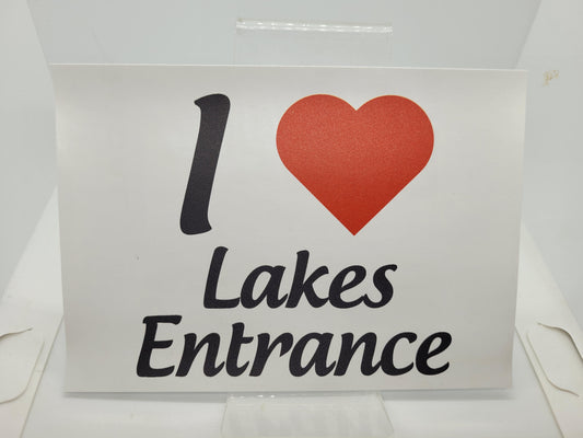I Love Lakes Entrance car sticker