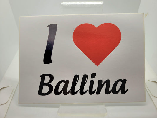 I Love Ballina car sticker